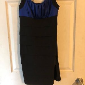 Black and blue cocktail dress
